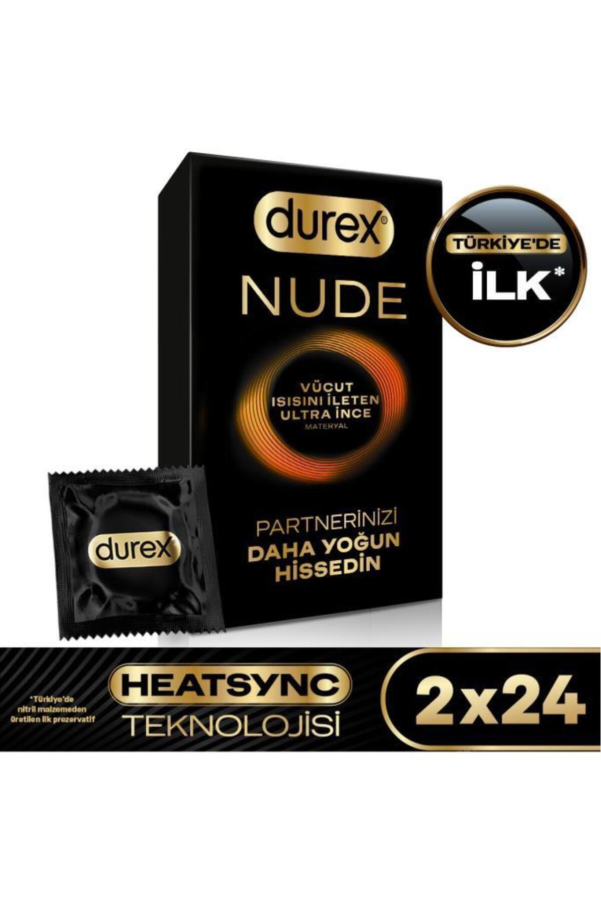 Durex Nude Ultra İnce Prezervatif 2x24'lü - HeatSync Teknolojili Vücut Isısını İleten Prezervatif