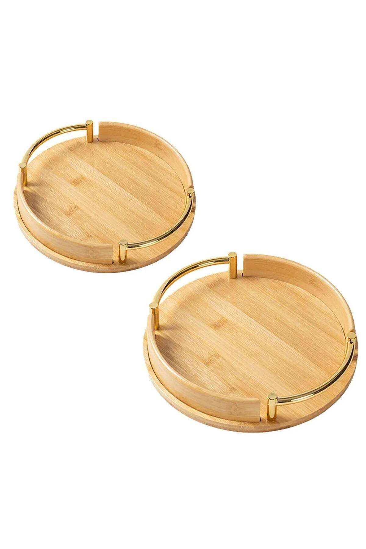 Generic-Serving Tray, Simple Easy to Use Stylish Coffee Storage Platter Wooden Tray for Home Countertop Kitc 1
