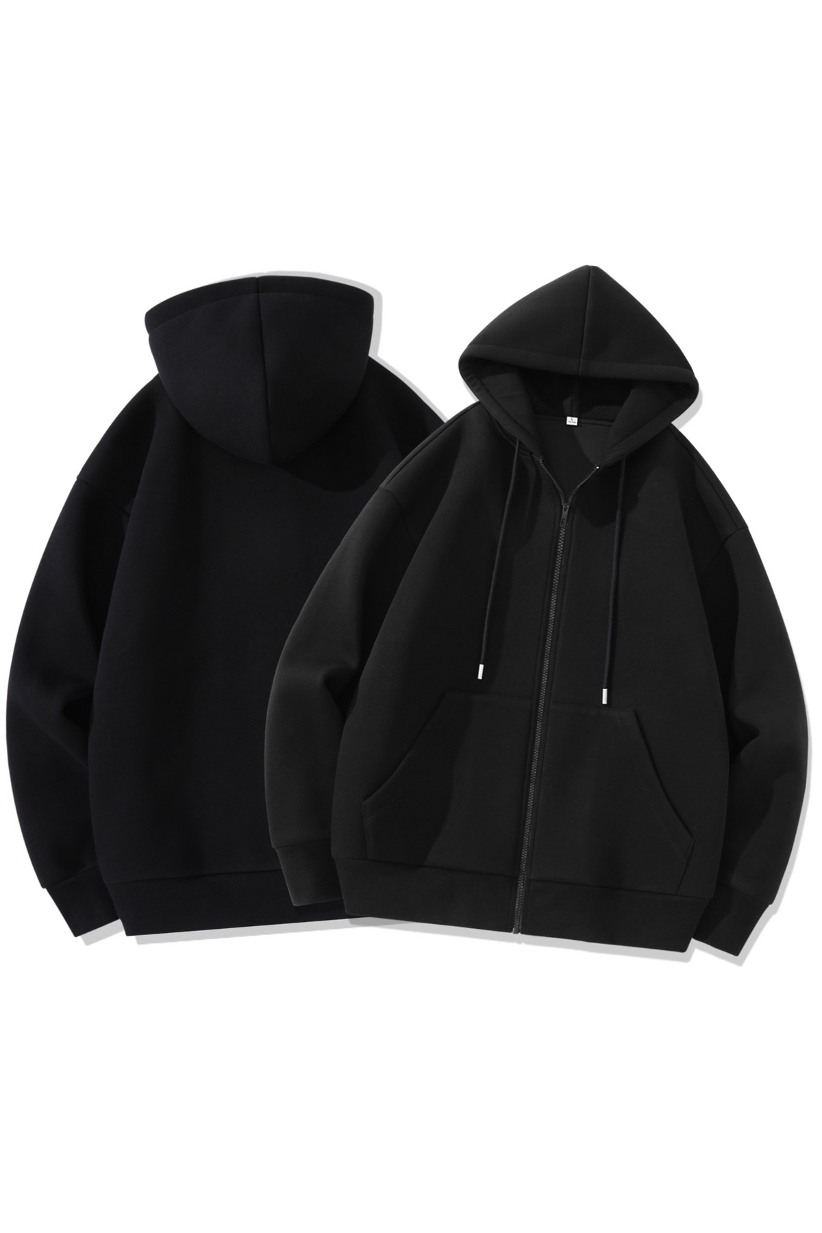 Jakinta Outdoors  Fermuarlı Kapüşonlu Ceket Unisex 2 İplik Şardonlu Pamuk Karışımlı Cepli Rahat Kalıp Sweat