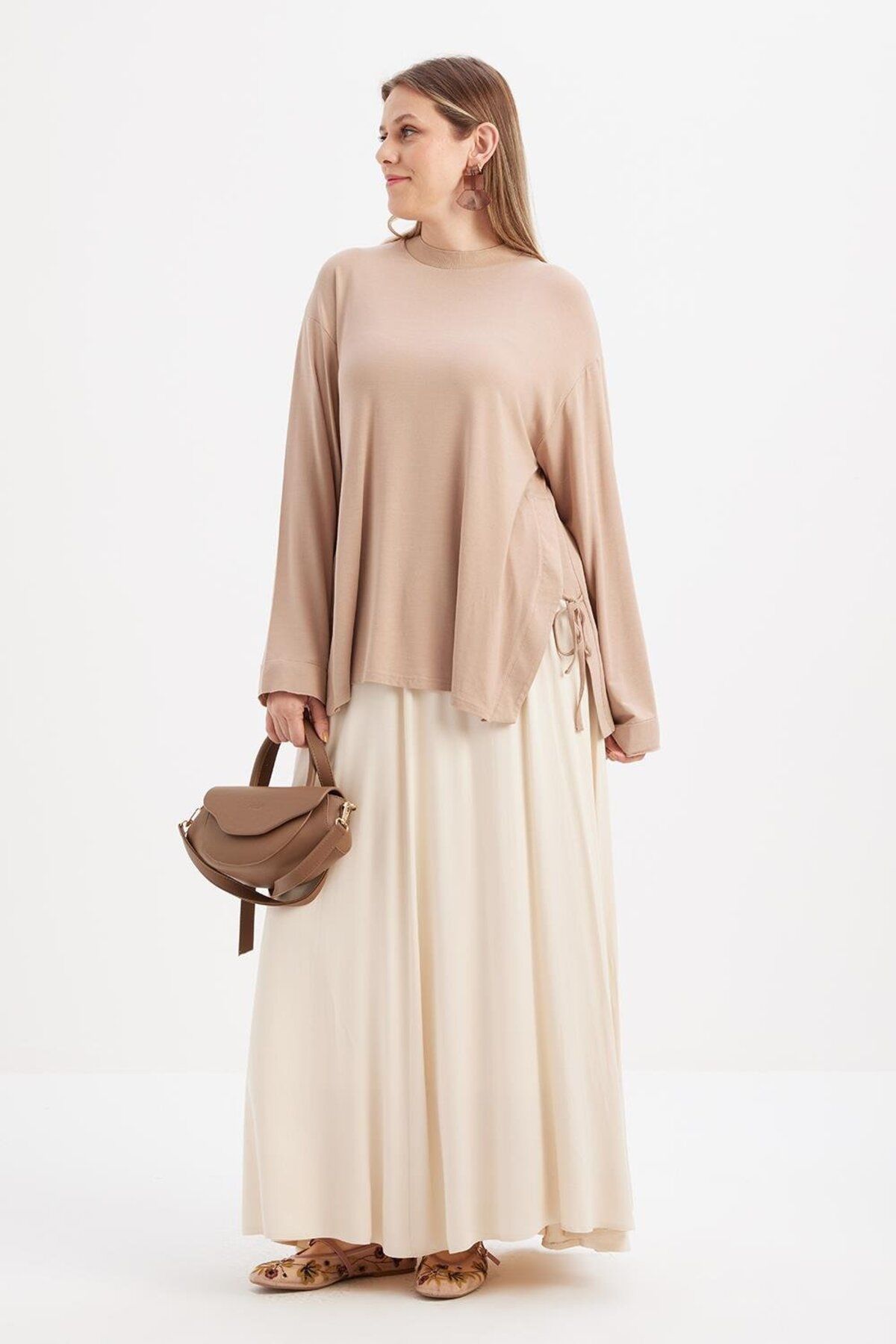 ALLDAY-Ecru-Elastic Basic Skirt 2