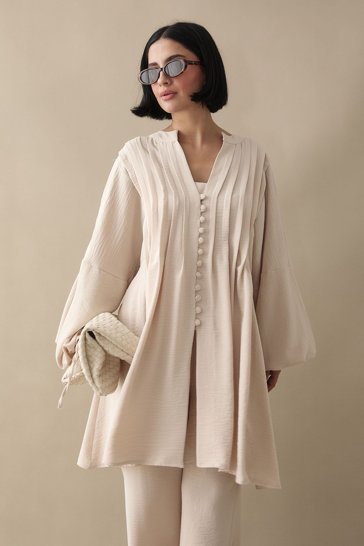 InStyle-Ribbed Handle Drawstring Beige Ayrobin Set 2