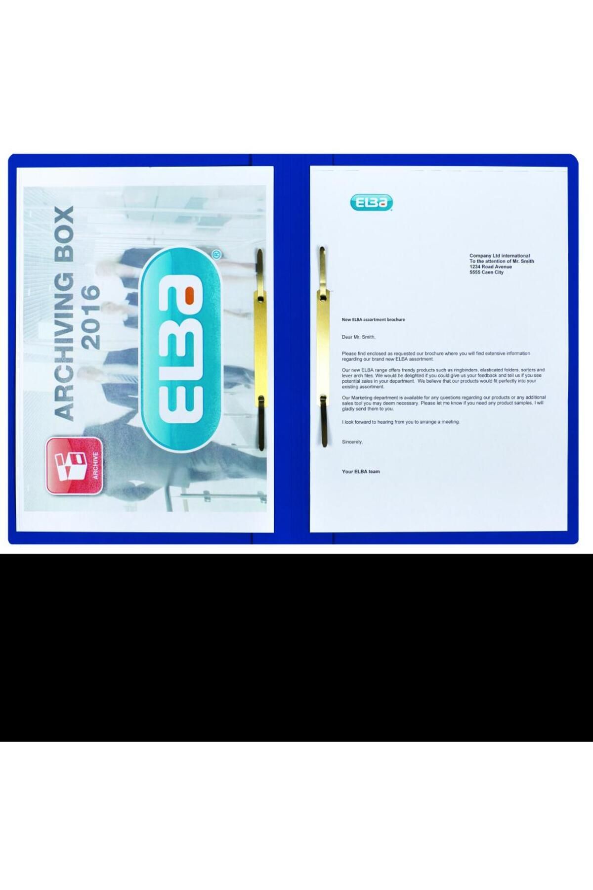 ELBA-Smart A4 File Folder, Double Filing Mechanism, 320gsm Cardboard, 200-Sheet Capacity, Blue Color 1