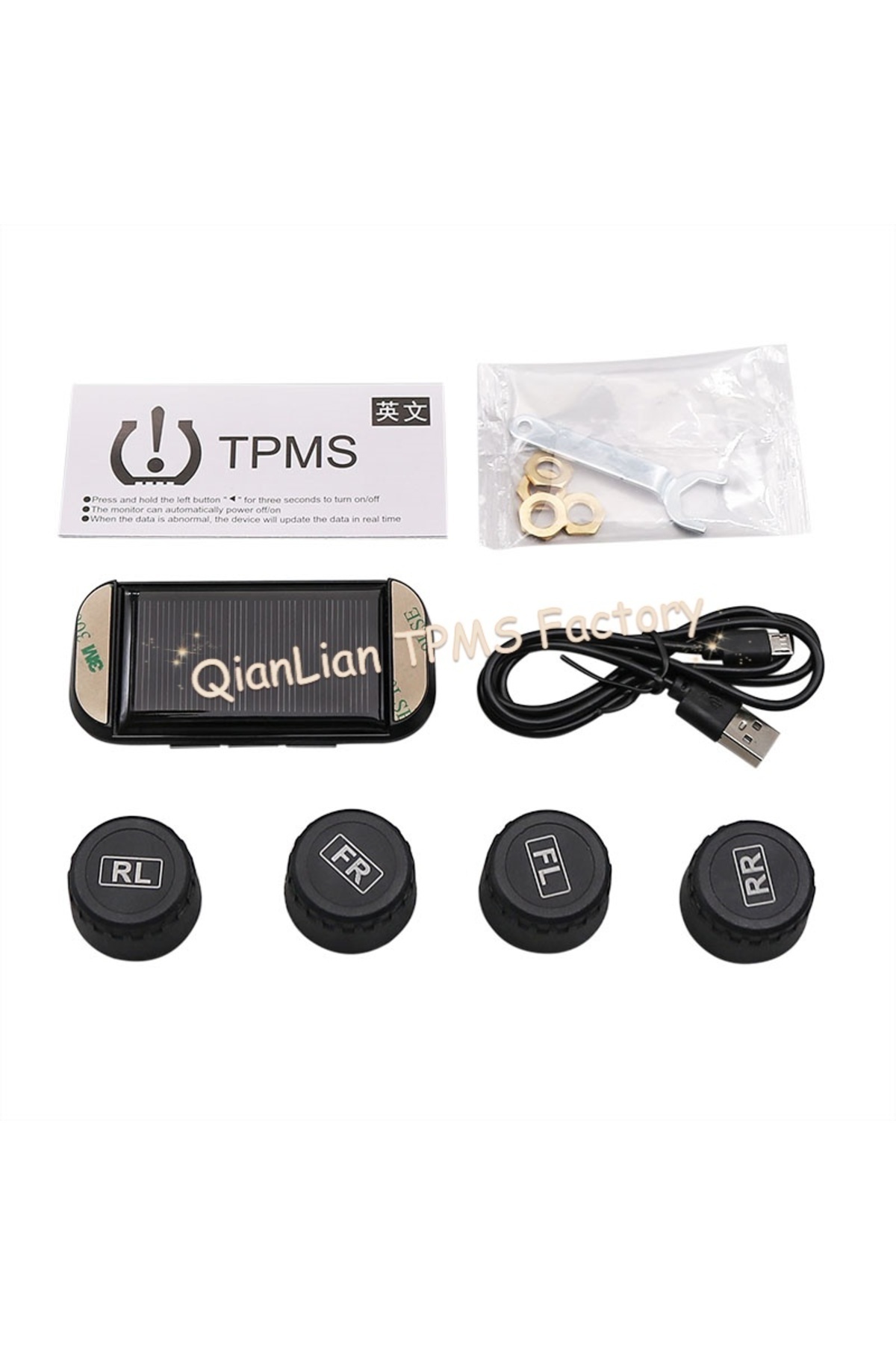 Choice-one set Solar TPMS Tire Pressure Monitoring System Temperature Warning Fuel Save With 4 External Sen 1