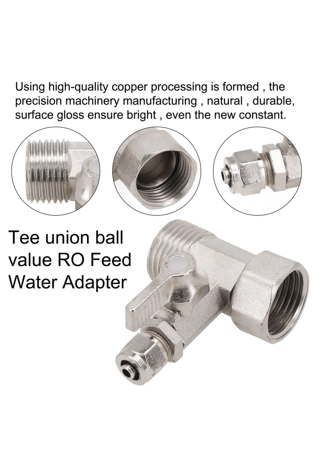 Choice-1 قطعة محول تغذية المياه RO 1/2 "إلى 1/4" مع صمام الكرة إغلاق صنبور تغذية التناضح العكسي T... 6
