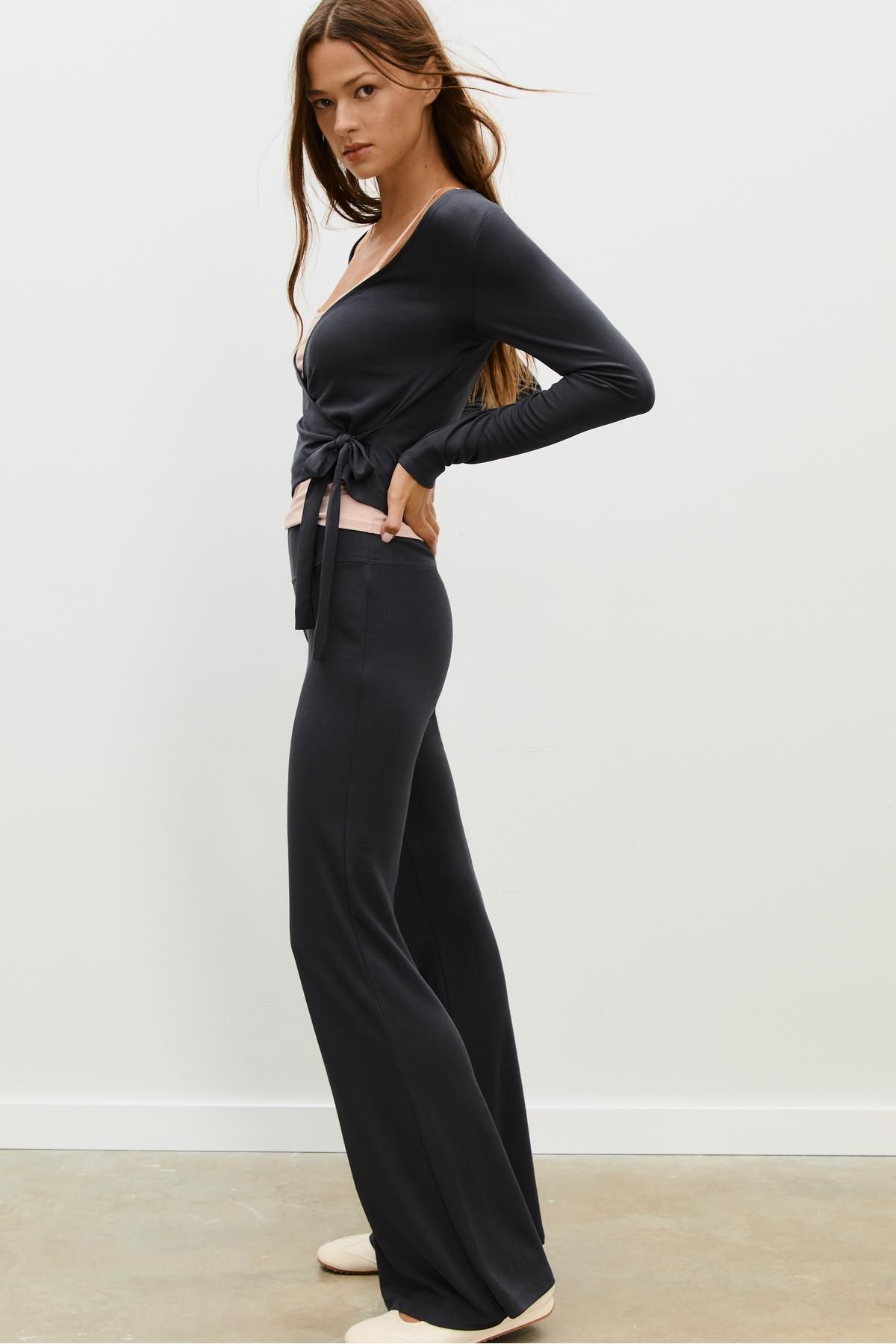 Stradivarius-Soft modal bell bottom trousers 3