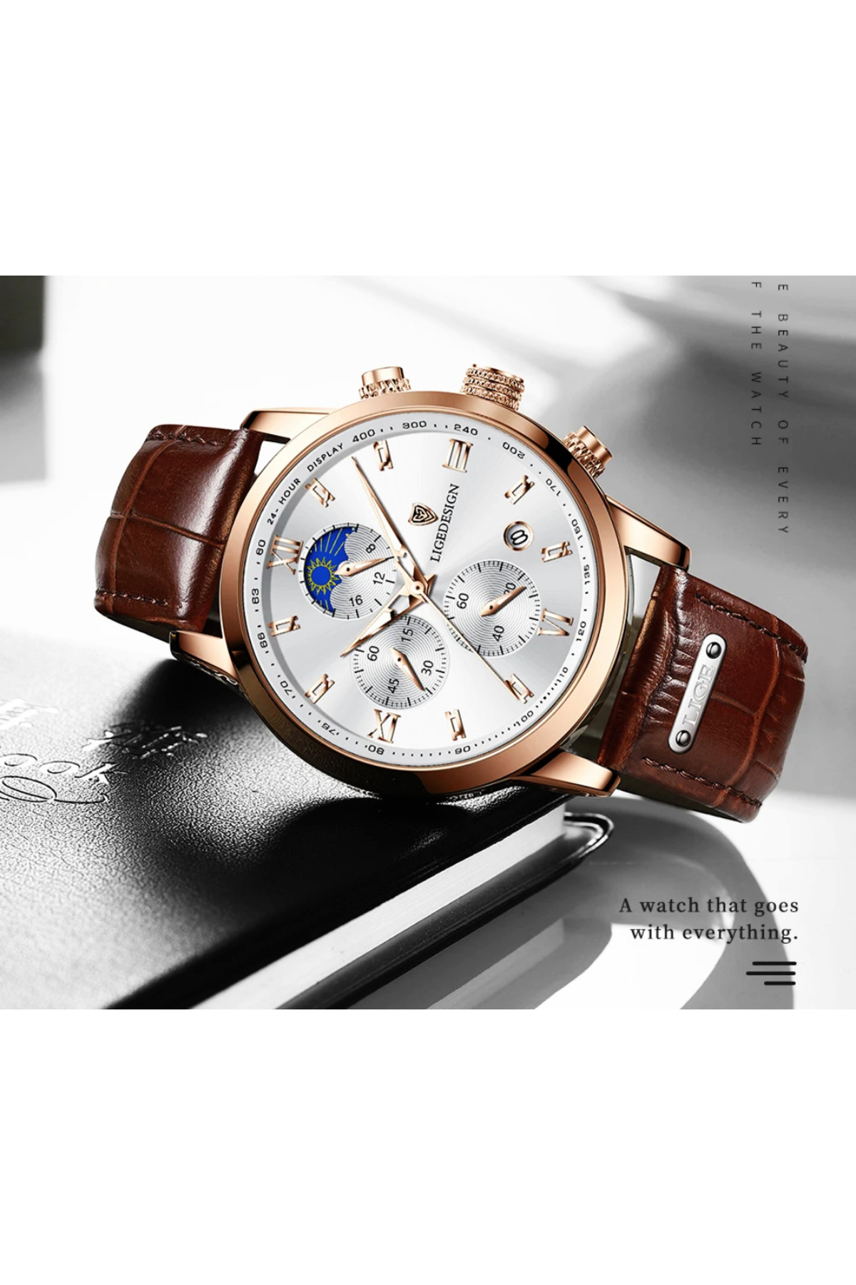 Lige  Design Klasik Tasarım Lüks Erkek Kol Saati - Görsel 7
