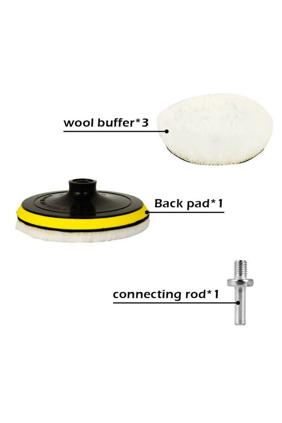 Choice-5Pcs 4 Inch Flocking Sanding Disc Hook And Loop Backing Buffing Pads Wool Polishing Wheel For Ele... 3