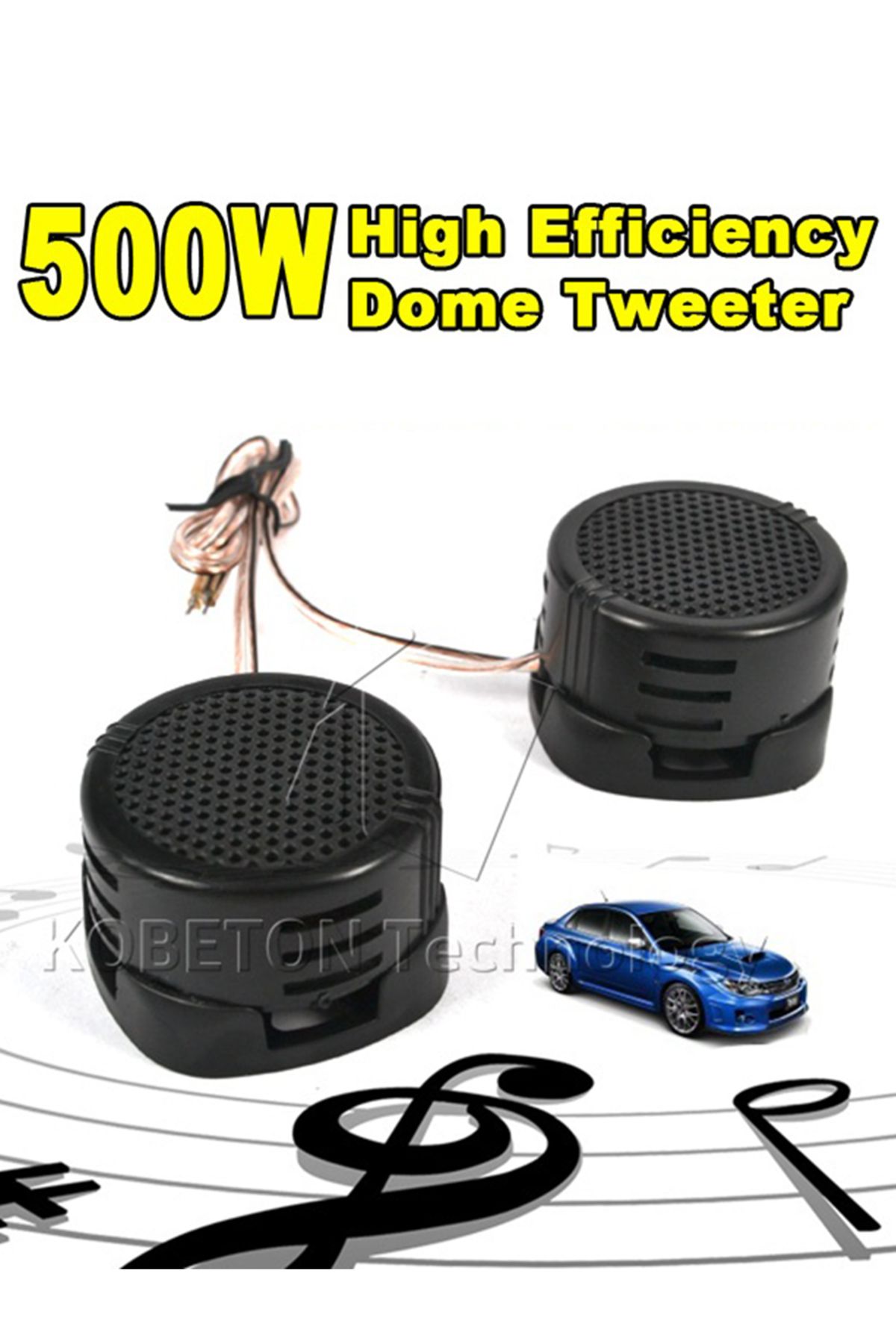 Kebidumei-2X Car Mini Dome Tweeter Car Speaker Universal High Efficiency Loudspeaker Loud Speaker Super Pow... 1