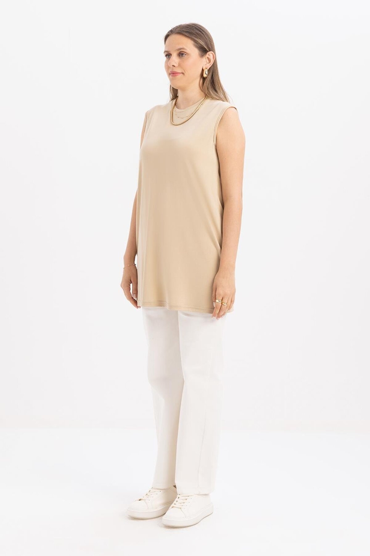 ALLDAY-Beige-Basic Zero Sleeve Undershirt Tunic 3