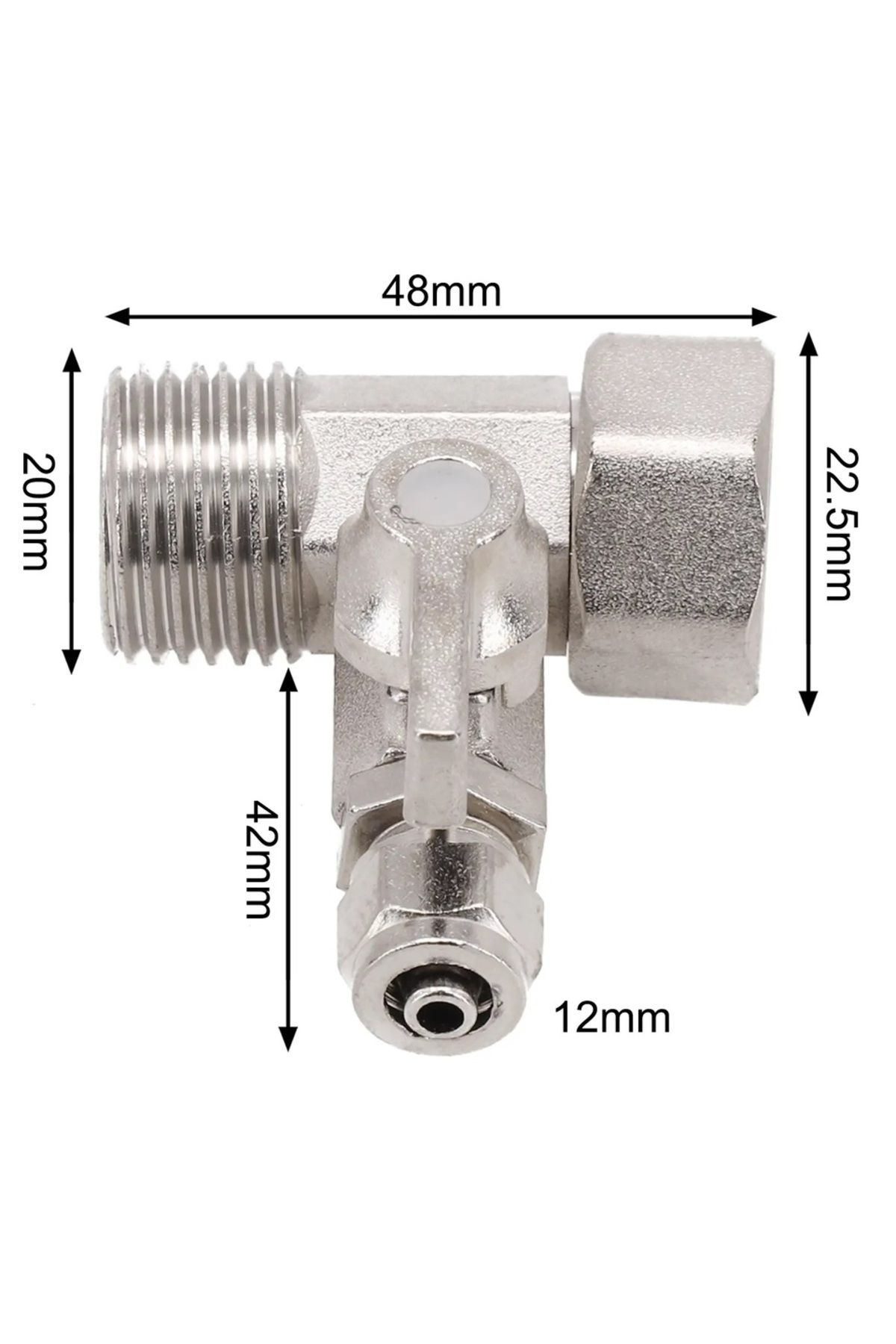 Choice-1 قطعة محول تغذية المياه RO 1/2 "إلى 1/4" مع صمام الكرة إغلاق صنبور تغذية التناضح العكسي T... 2