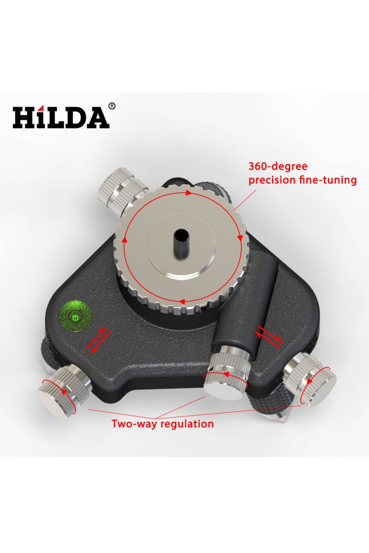 Hilda-قاعدة حامل ثلاثي القوائم 1/4 بوصة واجهة حامل ثلاثي القوائم قابل للتعديل الدقيق لمستوى الليزر 4