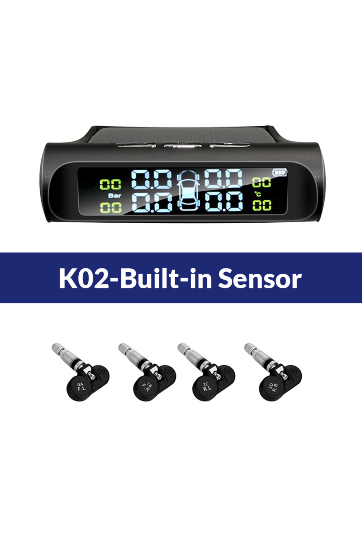 Choice-K02-Built-in Sensor E-ACE Solar Power TPMS Car Tire Pressure Alarm Monitor System Auto Security Alar 1