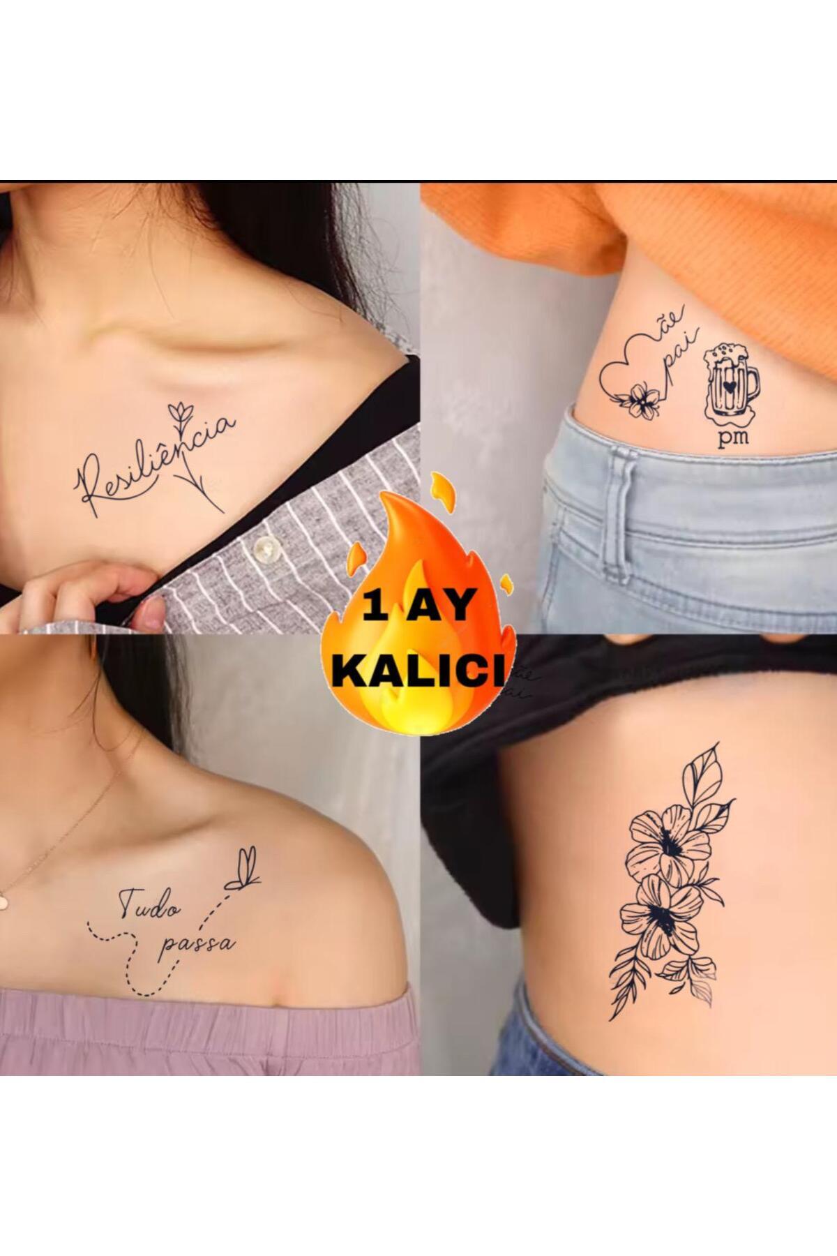 Mecit Tuhafiye 1 AY KALICI YAZI ÇİÇEK KOL BİLEK VUCUT İÇİN GEÇİCİ DÖVME