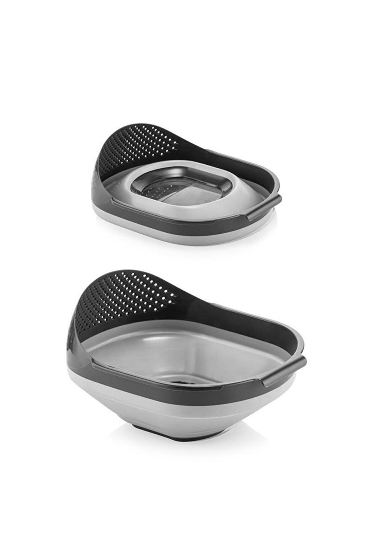 Comprox-4-Piece Accordion Folding Strainer Set - Kitchen Dowry Set (Accordion Handle Rice Strainer Funnel Gray) 5