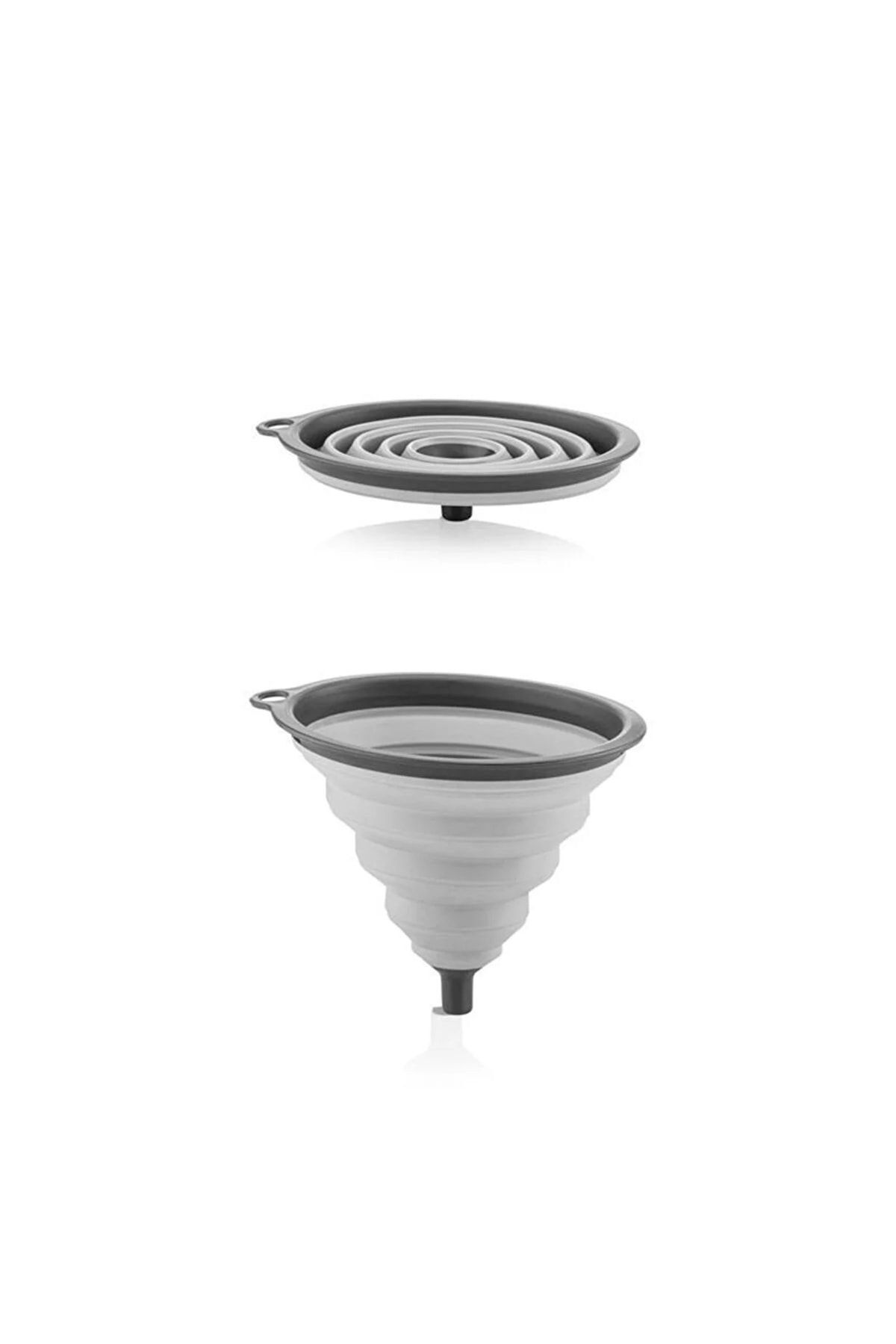 Comprox-4-Piece Accordion Folding Strainer Set - Kitchen Dowry Set (Accordion Handle Rice Strainer Funnel Gray) 6