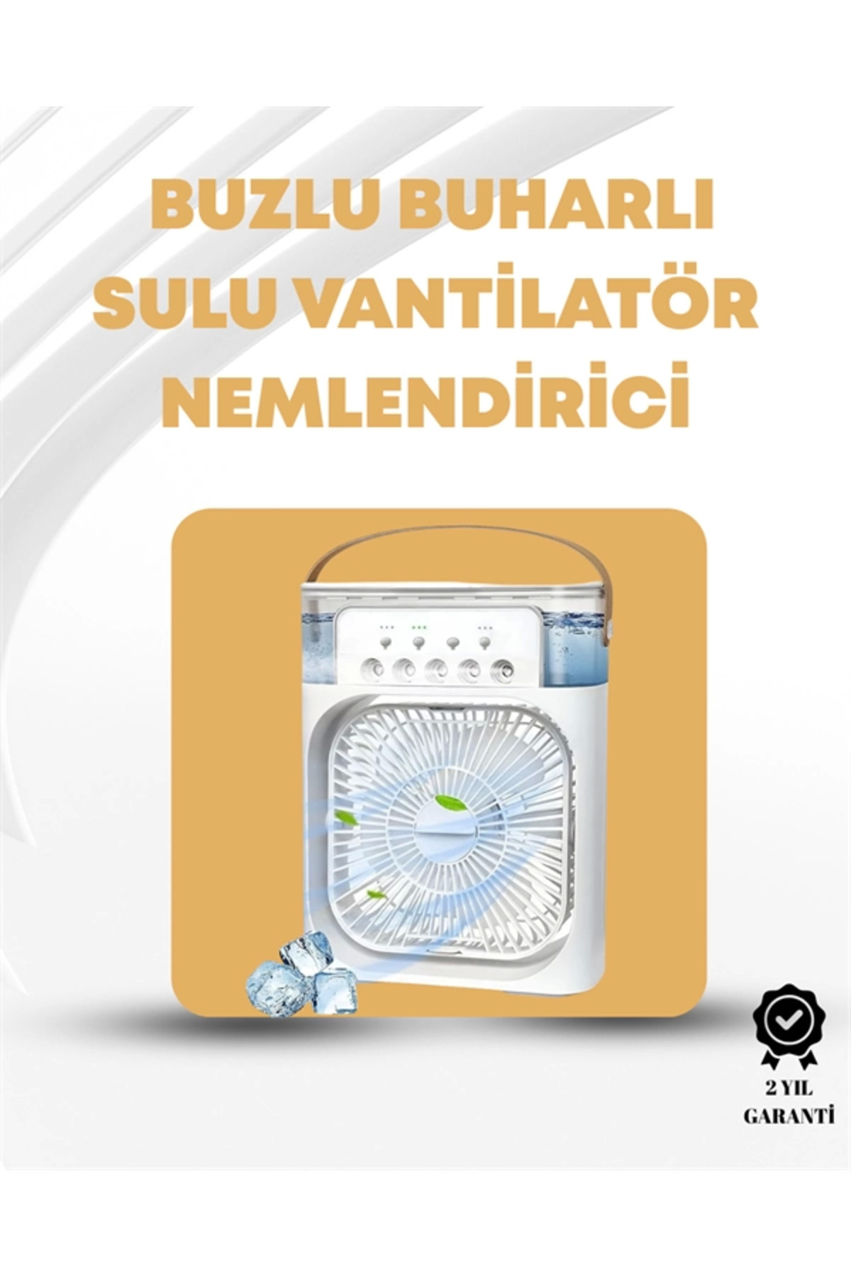 Eco Lounge Taşınabilir 3'ü 1 Arada Mini Fan | Nemlendirici + Soğutucu + Gece Lambası