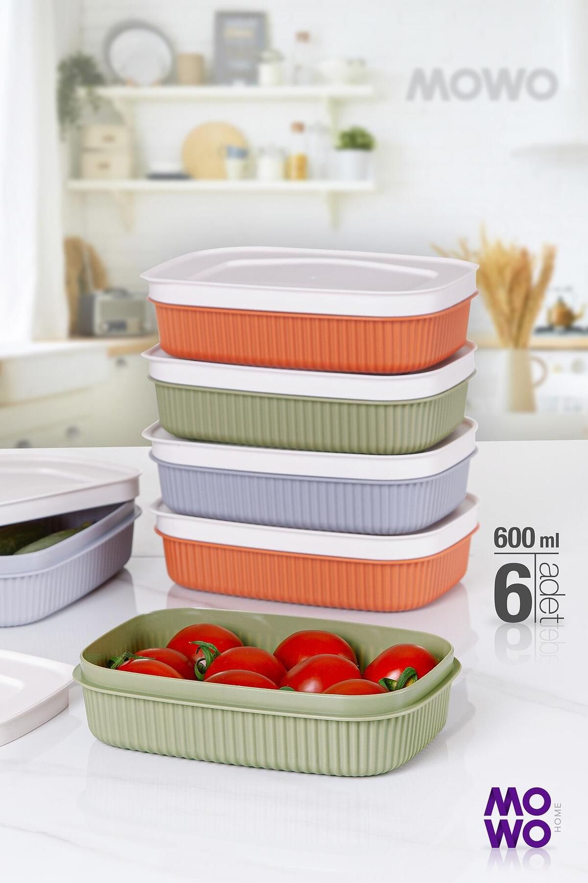 Mowo Home-Trove Mini Mix Covered Breakfast Refrigerator Container 600ml 1