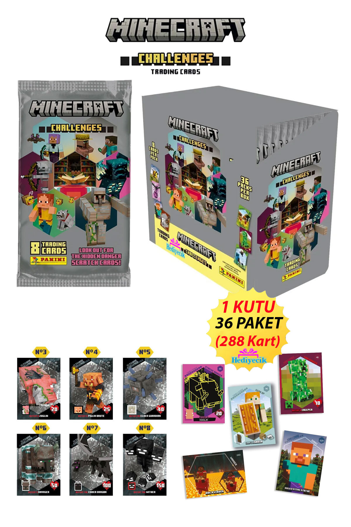 hediyecik Panini Minecraft Challenges Trading Card - Minecraft
