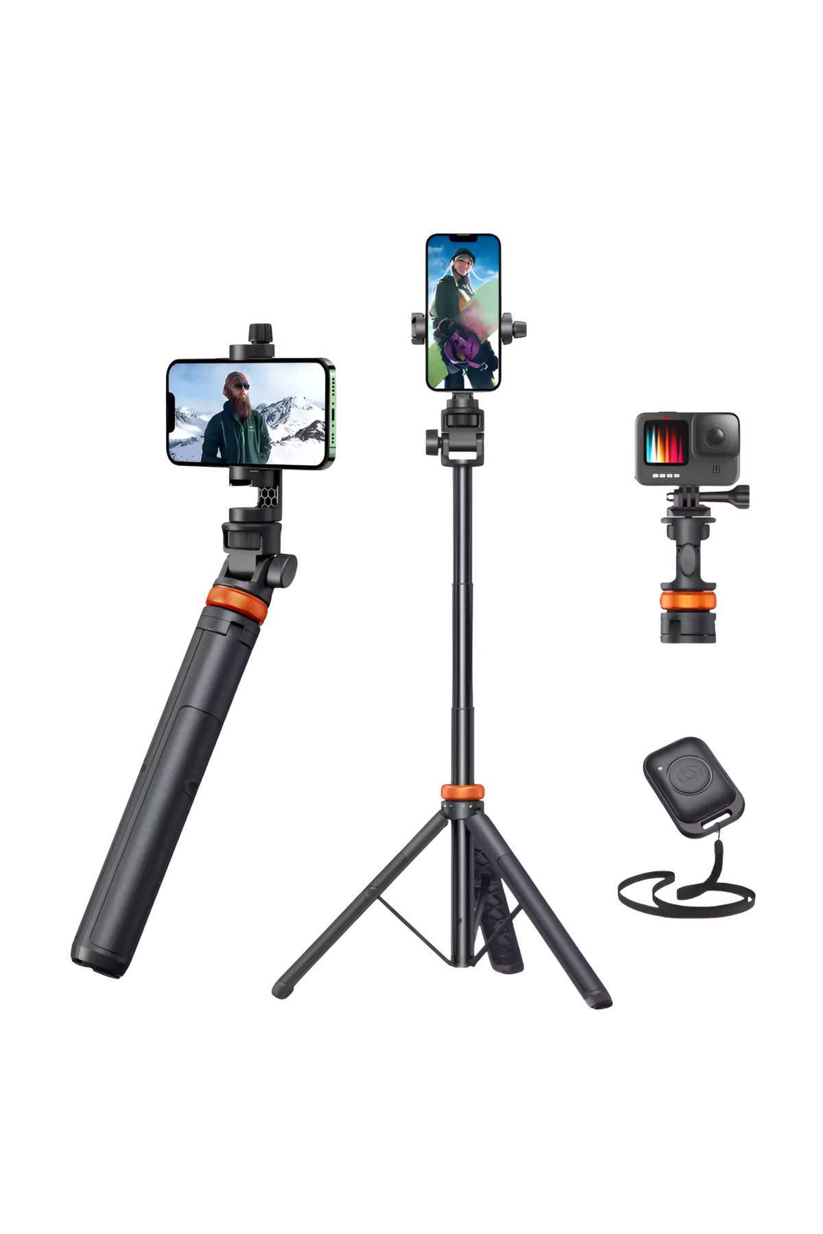 Tech-Protect-Selfie Stick 3-in-1, Bluetooth 5.2, Android And Iphone, 360 Degree Rotation, Black 1