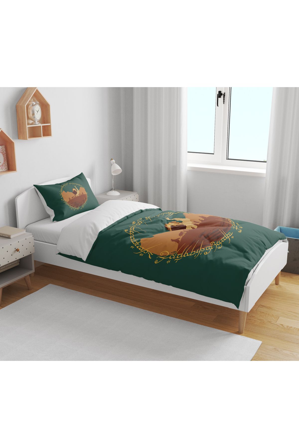 Erays Home-Lord of the Rings Lotr 3D Digital Printed Single Non-Fitted Sheet Bedding Set 3
