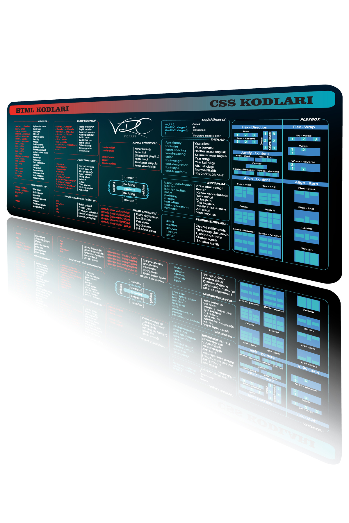 Css-Html Kodları Mousepad 80x40Cm Kaymaz Kauçuk Taban