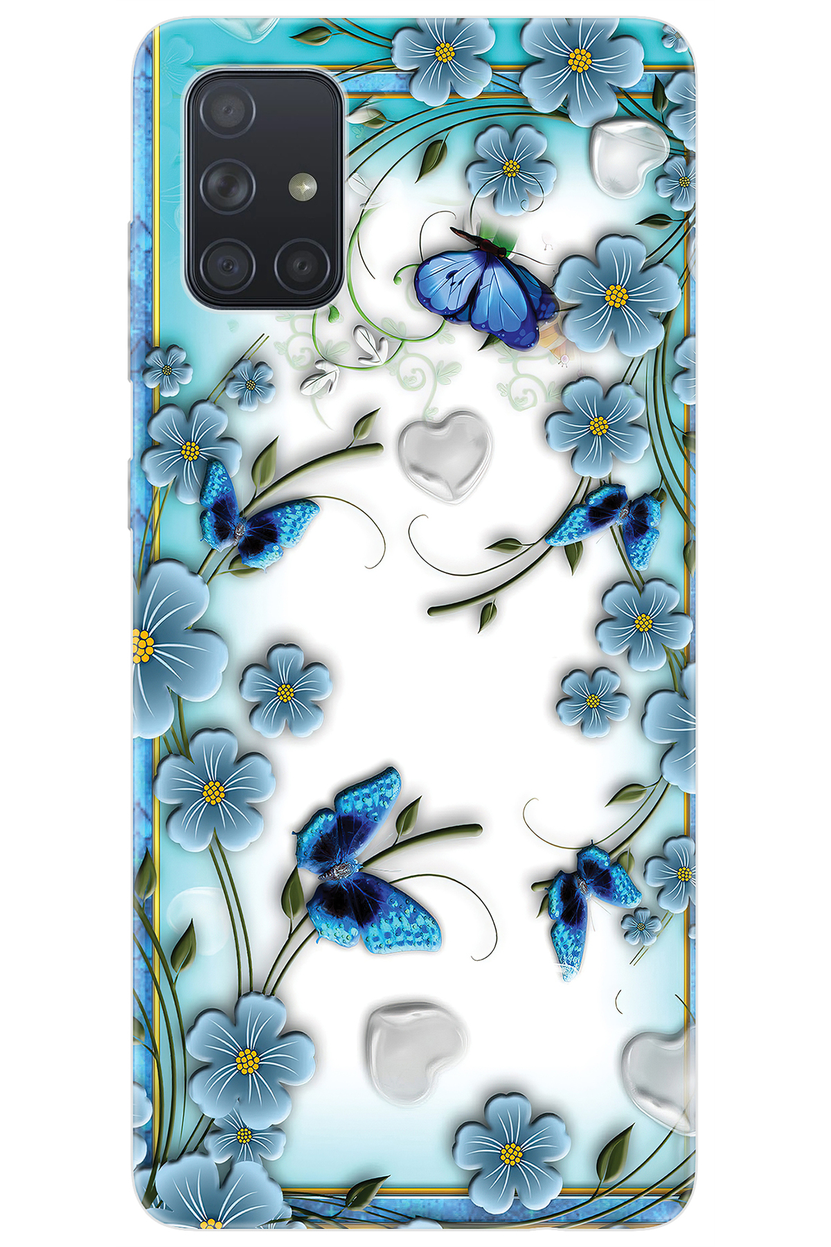 Samsung Galaxy A71 (SM-A715F) Compatible Case Patterned Silicone Flowers and Butterflies NGO:547 CP-TisfyLU