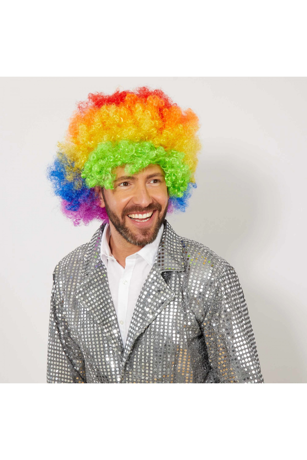 kitchengenie Rengarenk Kıvırcık Afro Bonus Peruk