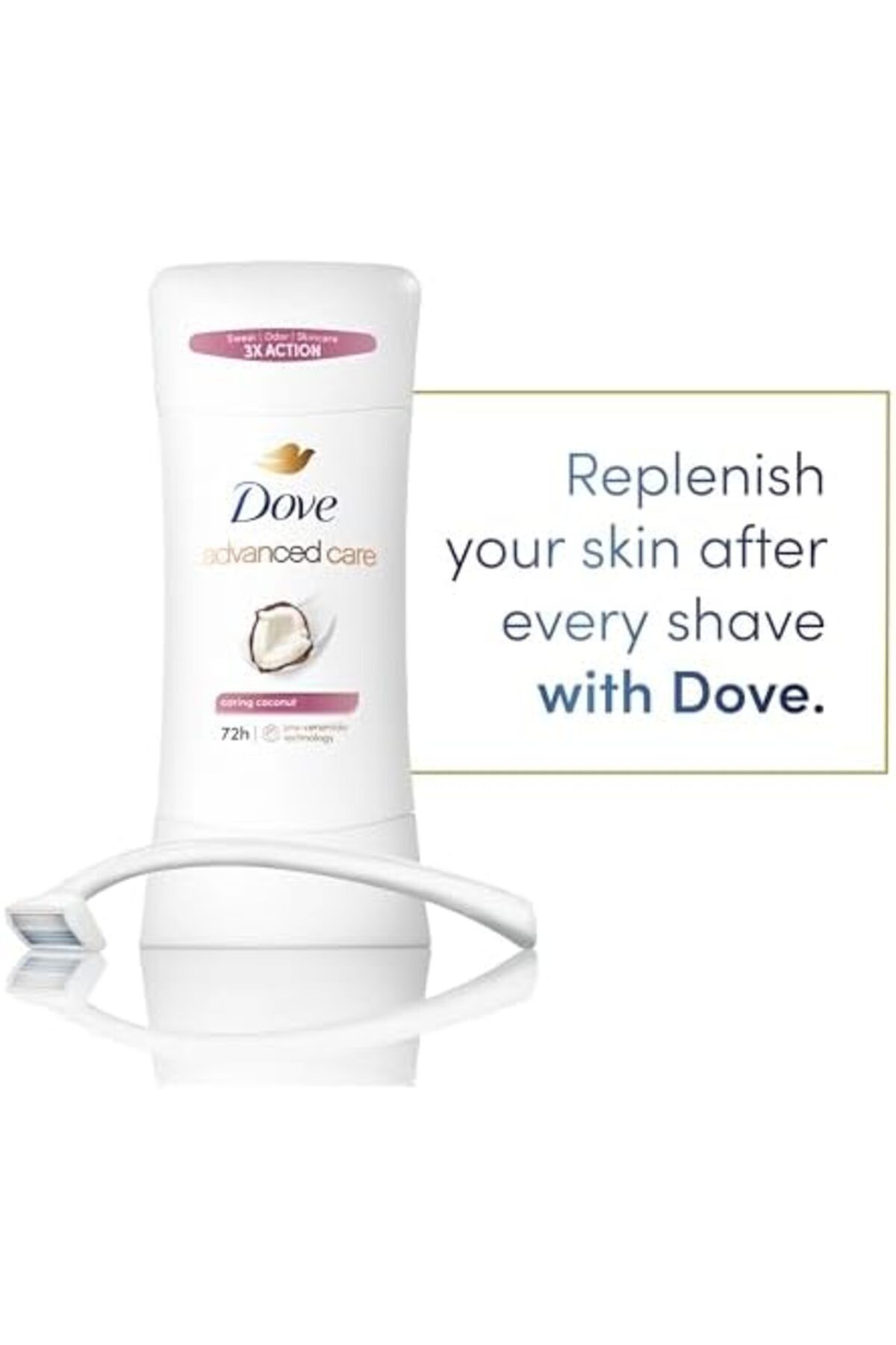Dove-Advanced Care Antiperspirant Deodorant Caring Coconut 2.6 oz (76 ml) 8