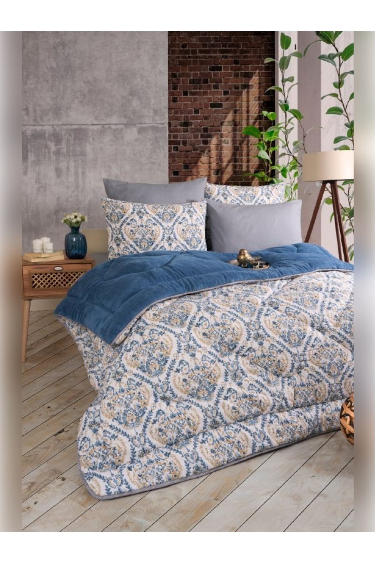 Sudemhome-Double Welsoft Sleeping Set Double Sided Wellsoft Fluffy Fleece Quilt and Battal Fitted Sheet 2