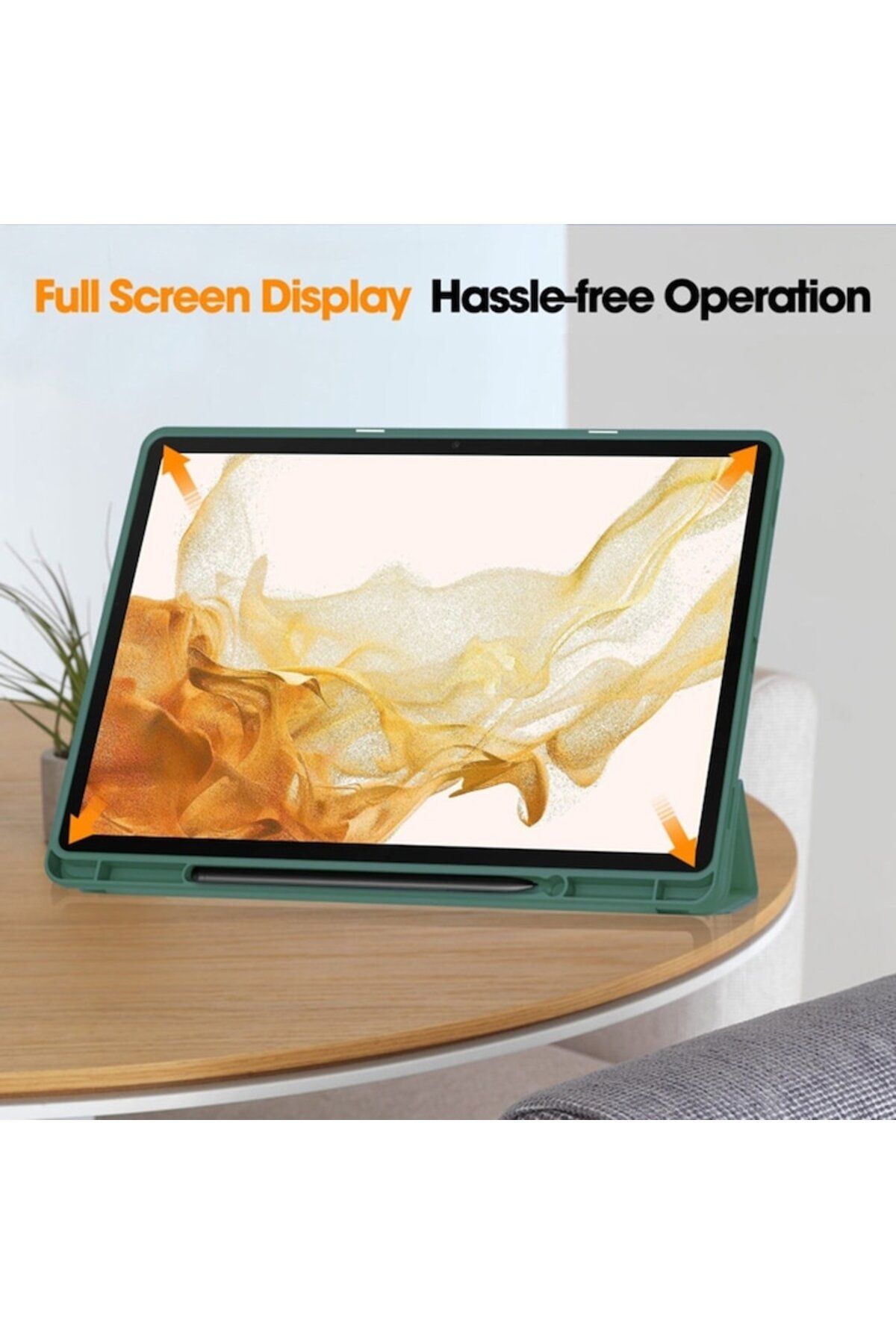 Rao-Husa compatibila cu Samsung Galaxy Tab S7 Plus/S8 Plus, Flex Trifold, F46, TPU, Intense Green 3