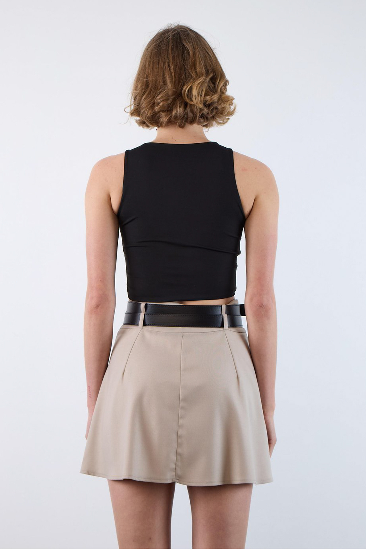 Trendyolmilla  Taş Çift Kemerli Piliseli Mini Dokuma Etek TWOAW26ET00072 - Görsel 5