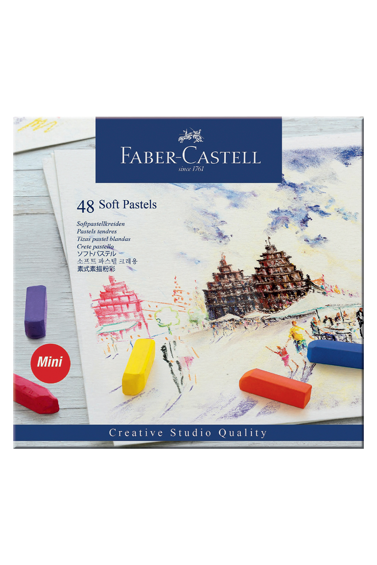 Faber Castell Creative Studio Mini Toz Pastel Boya (SOFT), 48 Renk, Yarım Boy, Parlak Ve Yoğun Renkler