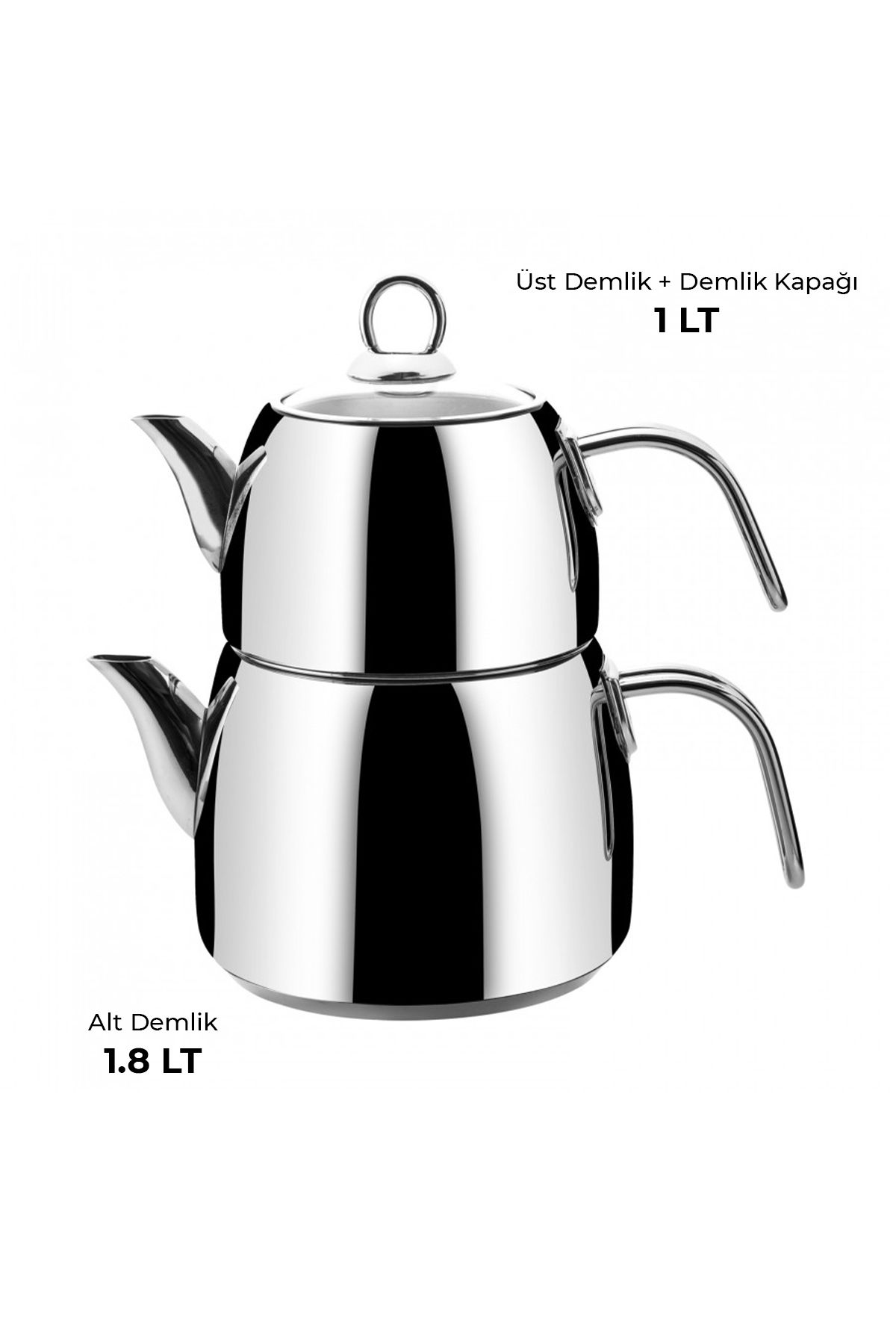 Emsan-طقم إبريق شاي بقاعدة حثية ناعمة سعة 1.0-1.8 لتر 3