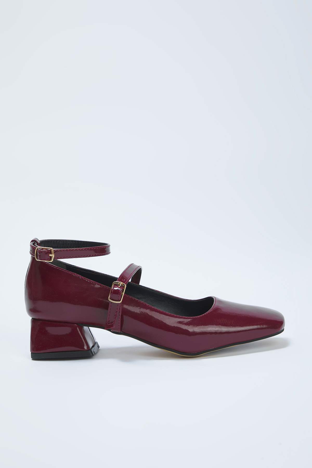 Trendyolmilla Shoes Teen Bordo Mary Jane Bilekten Bağlı Kare Burun