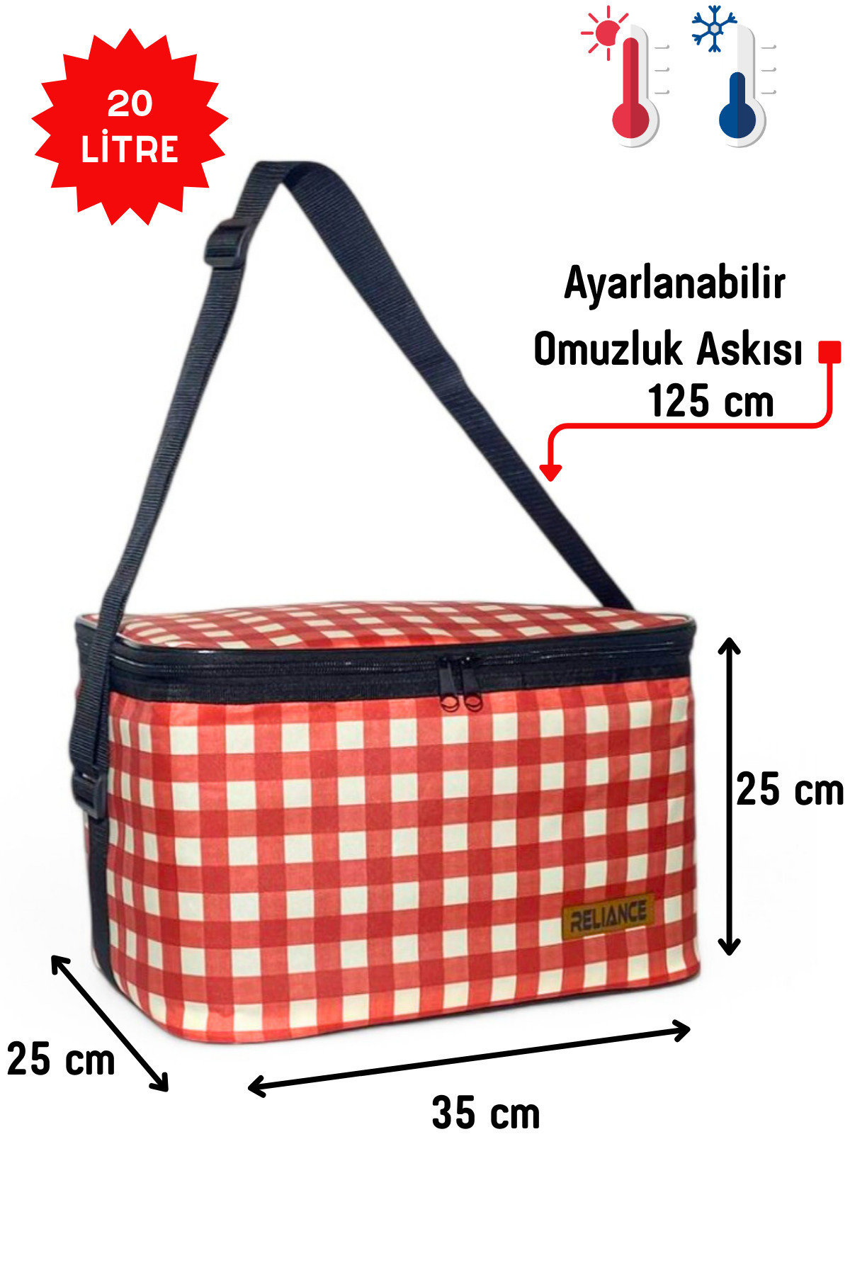 RELIANCE 20 Litre Termal Piknik Çantası Yemek Taşıma Termos Soğutucu