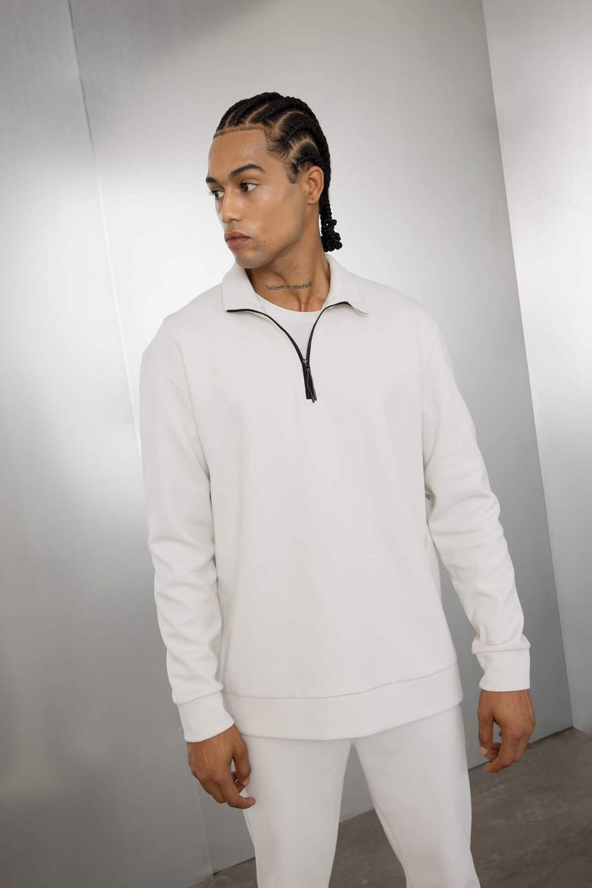 DeFacto-DeFactoFit Standard Fit Stehkragen Reißverschluss Sport Sweatshirt D2022AX24AU 3