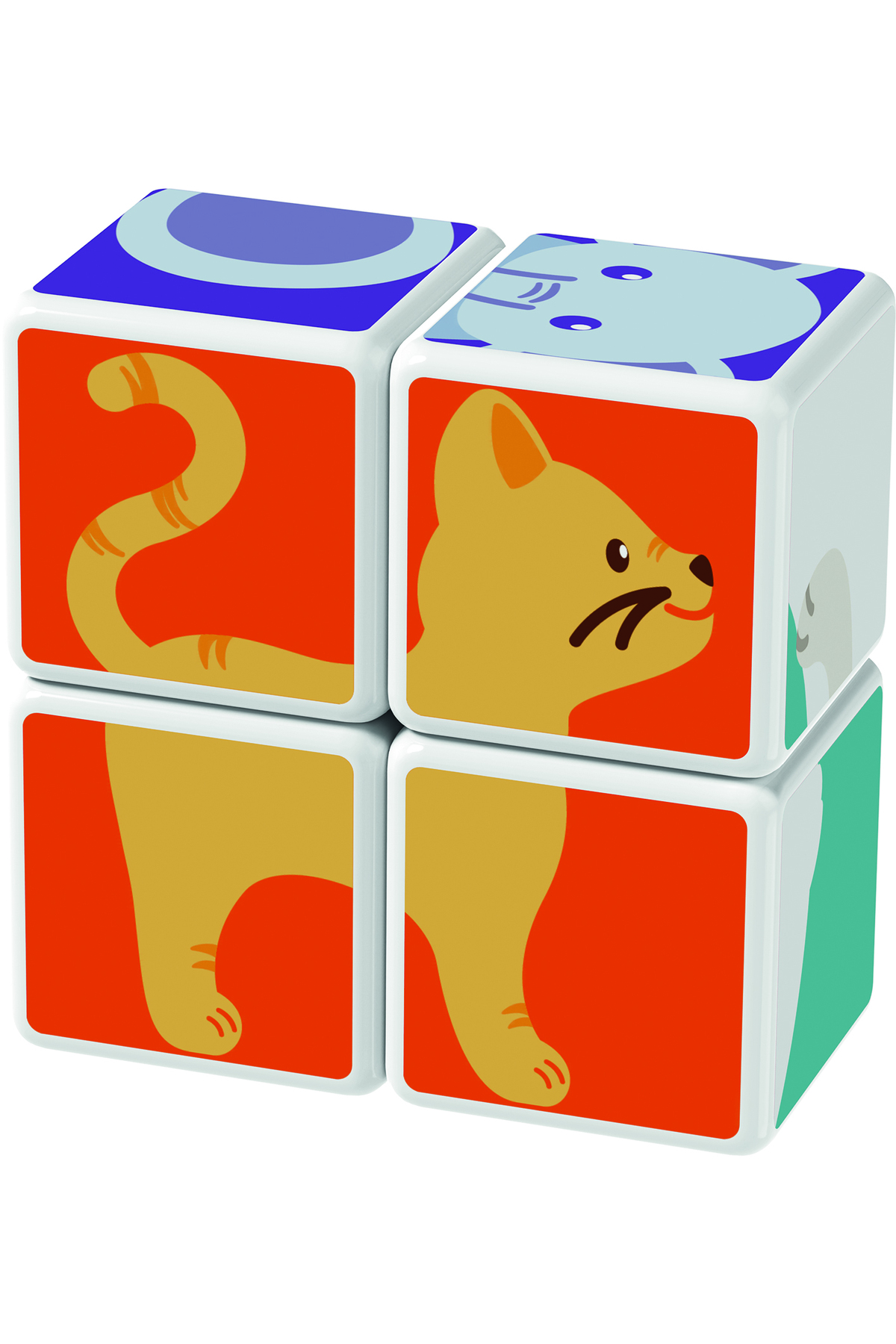 مکعب جادویی، حیوانات چاپ‌شده + کارت‌ها، اسباب‌بازی STEM برای کودکان، ۱۰۰٪ بازیافتی، ساخت سوئیس، مول