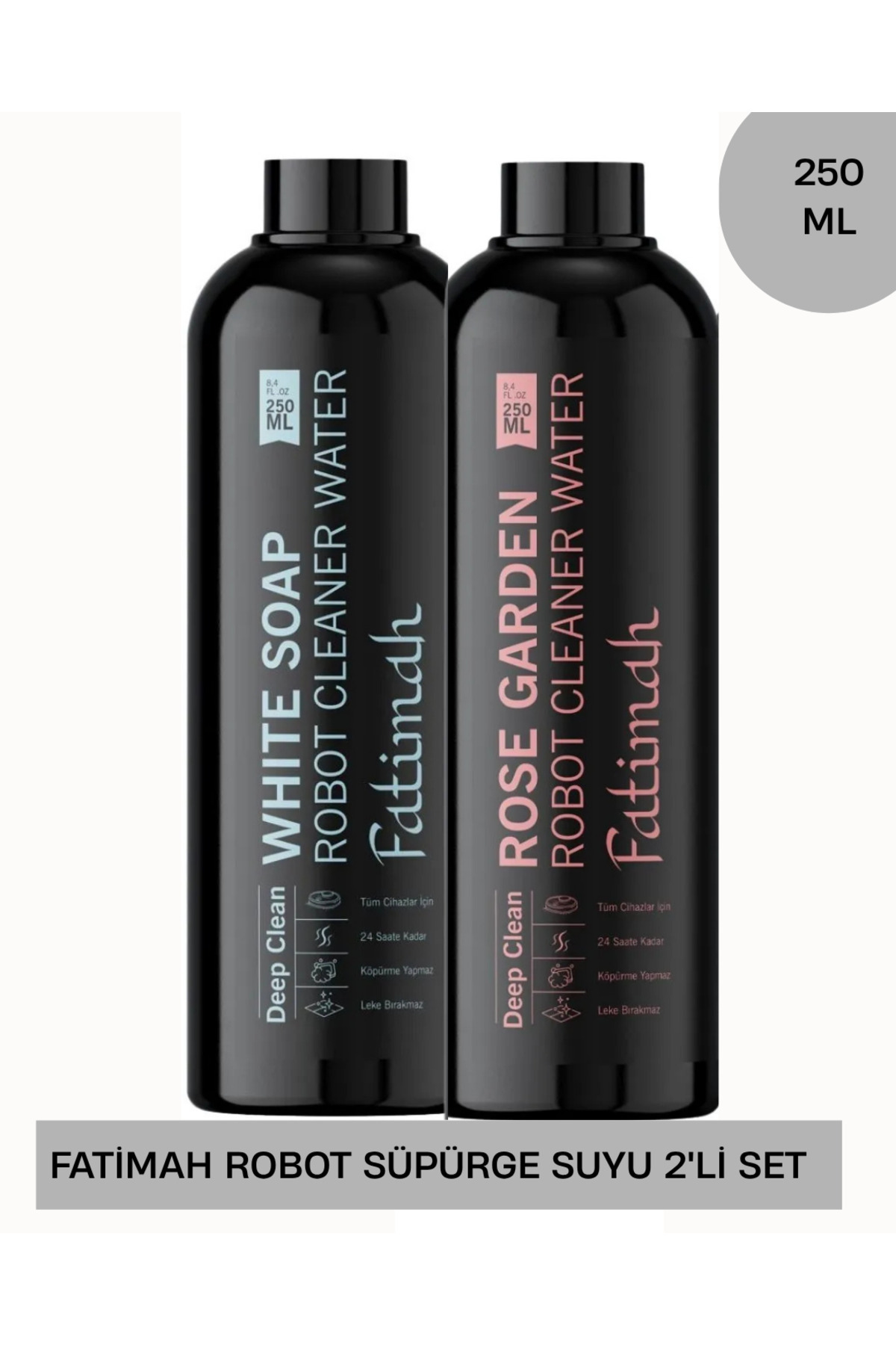 Beyaz Sabun , Gül bahçesi Kokulu Robot Süpürge Deterjanı 2'li set, Yüzey Temizleyici 250 ml