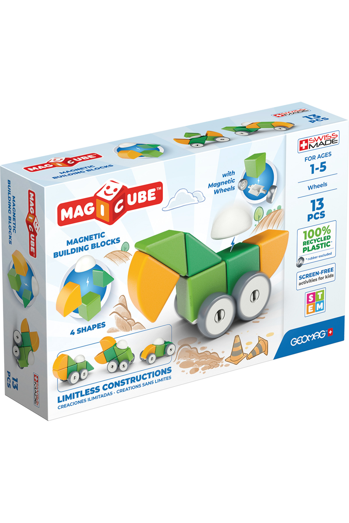 مک‌کیوب ۴ شکل چرخ‌های بازیافتی ۱۳ تکه