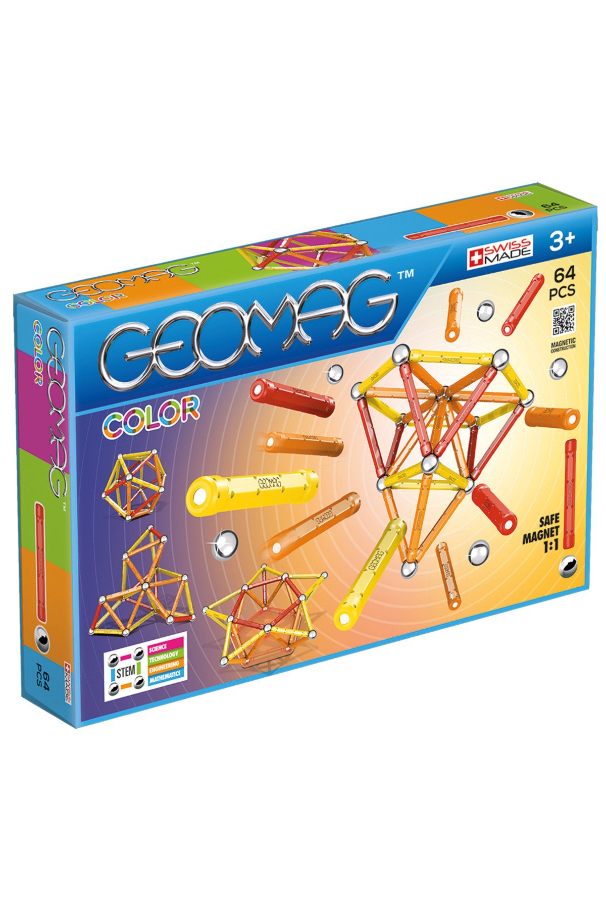 مجموعه ۶۴ عددی اسباب‌بازی‌های ساختنی مغناطیسی Glow Color