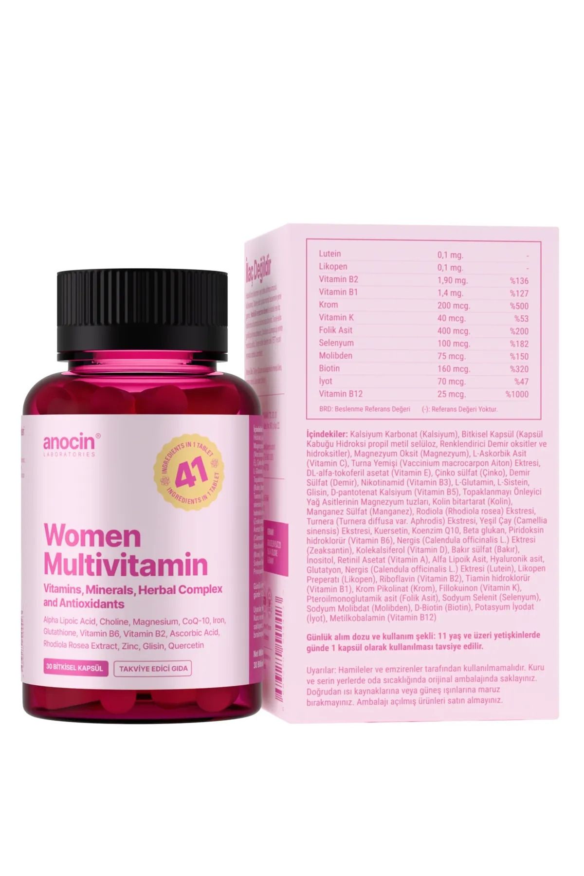 anocin-Multivitamin Women's First in Tr with 41 Kinds - (Woman Multivitamin & Mineral Complex) 6