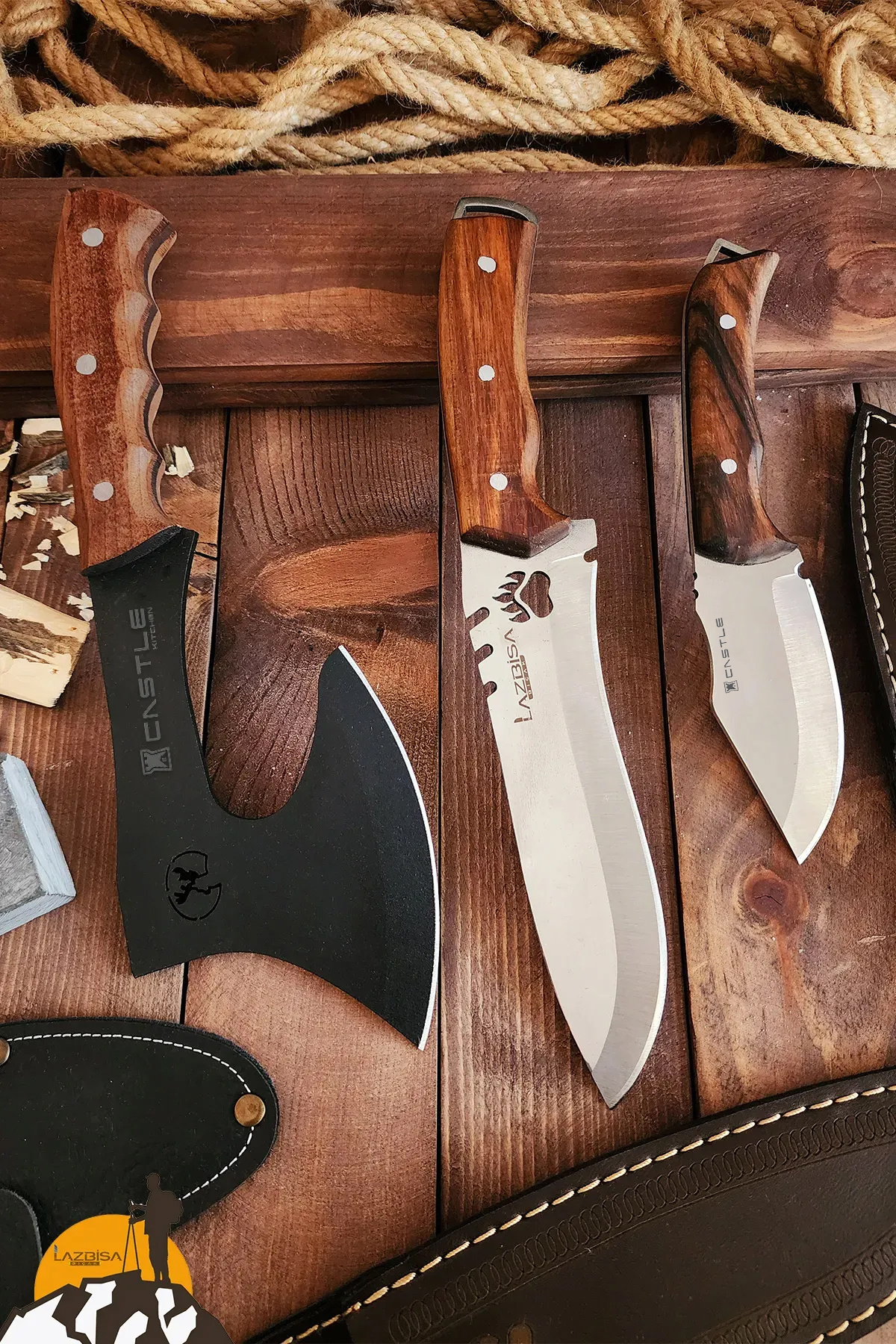 3pcs Outdoor Axe Knife Set Camp Axe Knife Chef Knife Nacak Pruning Axe Lzbltdx
