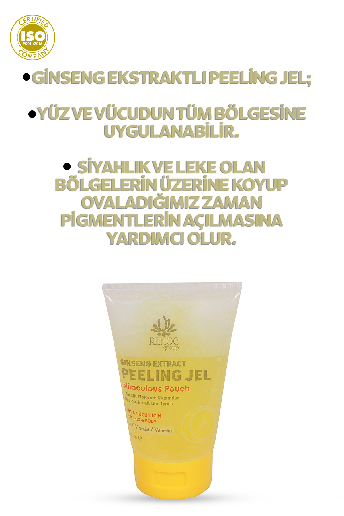 Rehoc Ginseng Peeling - Ölü Deri Temizleyici-Gözenek sıkılaştırıcı C Vitamini 125 ml Parabensiz — 98734 — تصویر 3 از 9