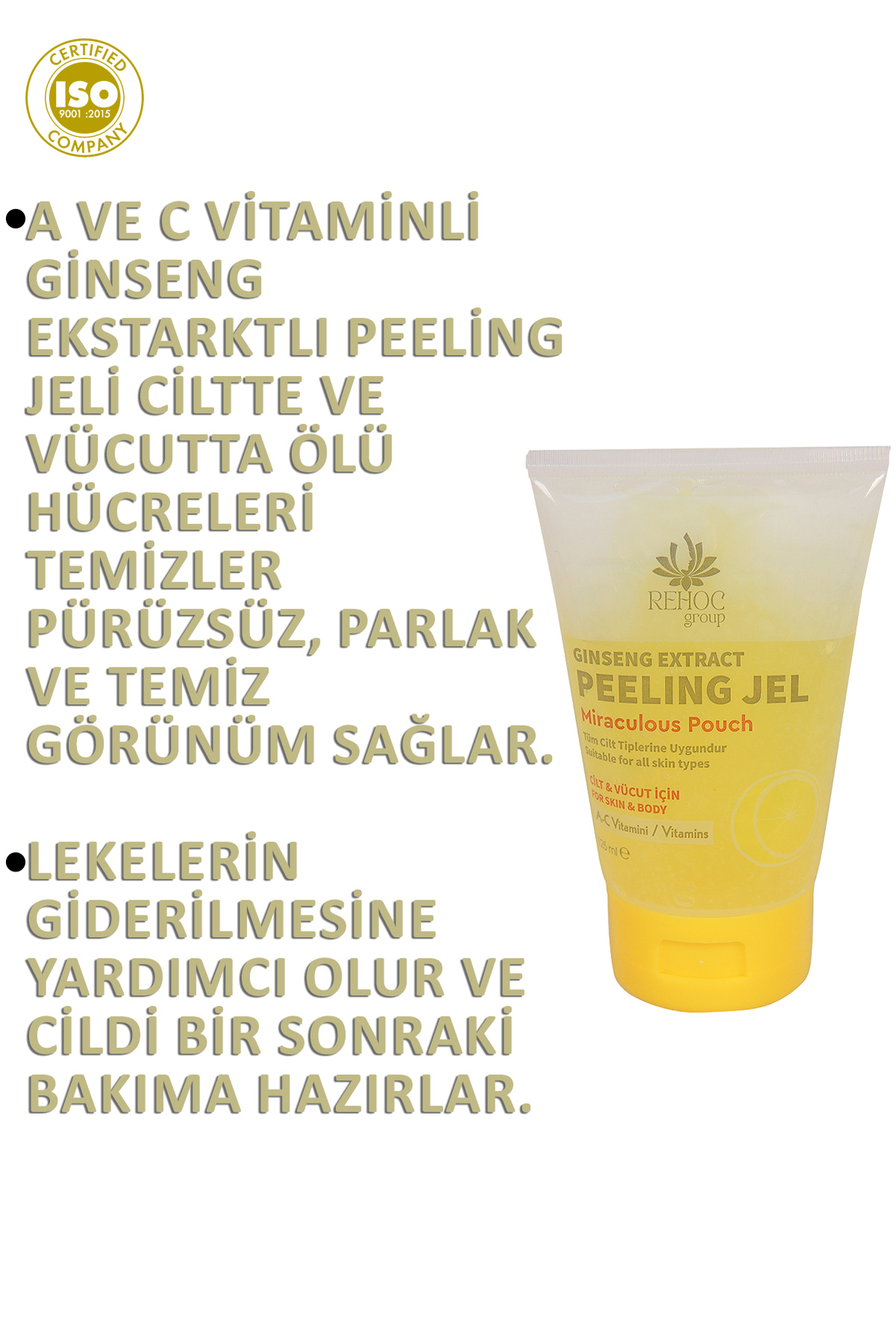 Rehoc Ginseng Peeling - Ölü Deri Temizleyici-Gözenek sıkılaştırıcı C Vitamini 125 ml Parabensiz — 98734 — تصویر 4 از 9