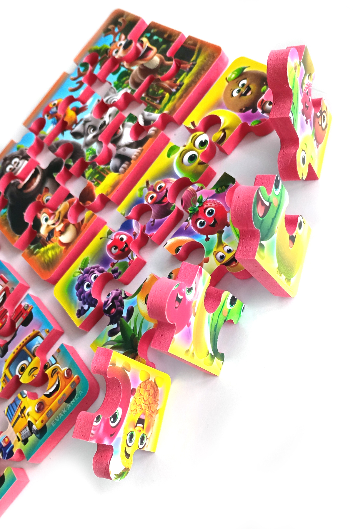 EVAKANCA Meyve-Taşıt-Orman-Çiftlik 9 Parçalı 4 Adet Kalın Puzzle Yapboz fotoğrafı 3 (önizleme)