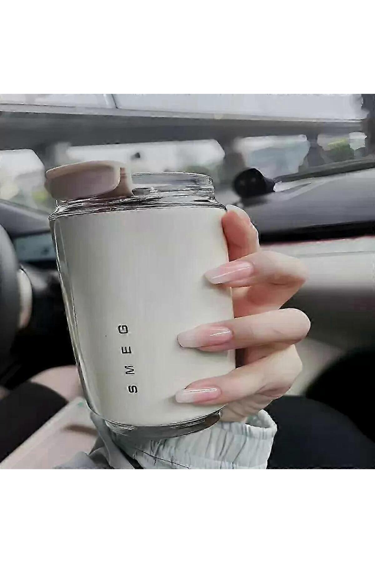 SMEG Travel Coffee Mug, 240ml Insulated Beverage Cup With Leakproof Lid, Long Lasting Coffee Tumbler