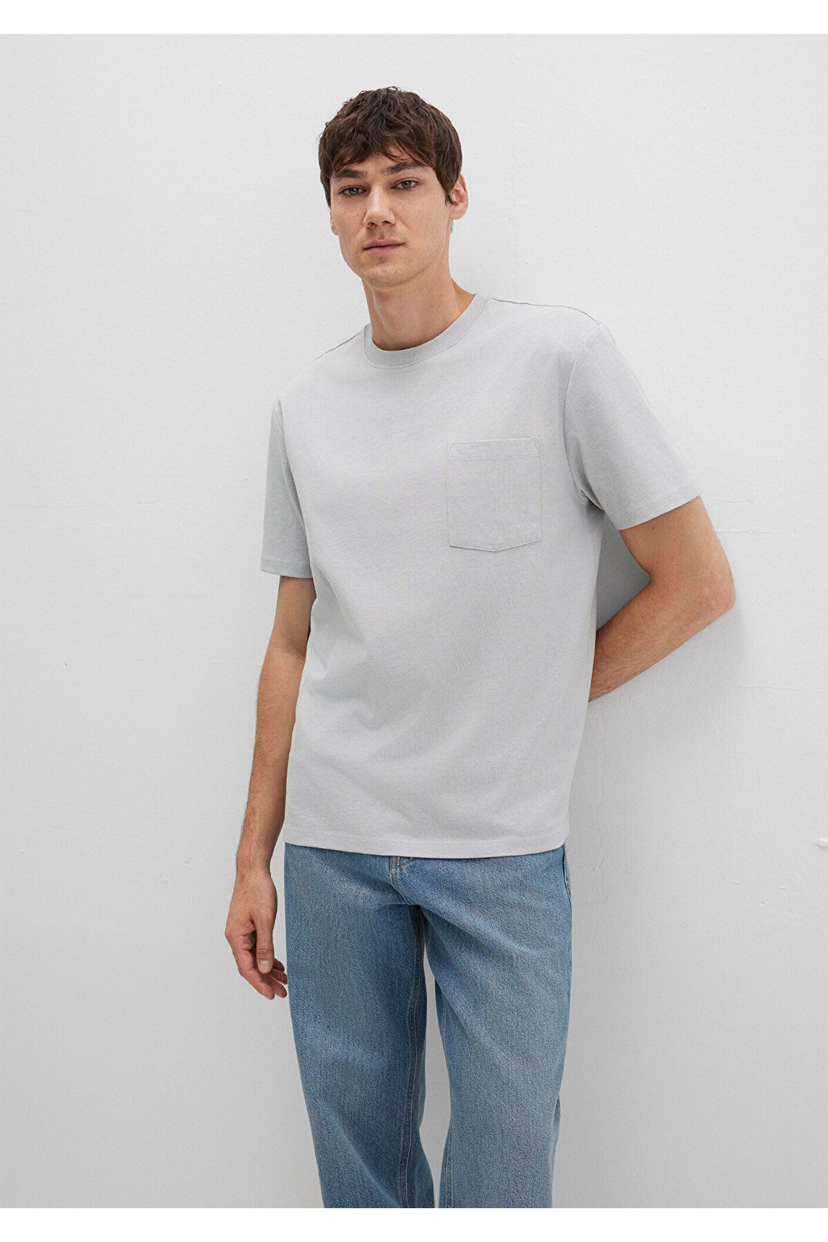 Mavi-Pocket Detailed Gray T-Shirt Loose Fit / Loose Relaxed Cut 066248-70075 3
