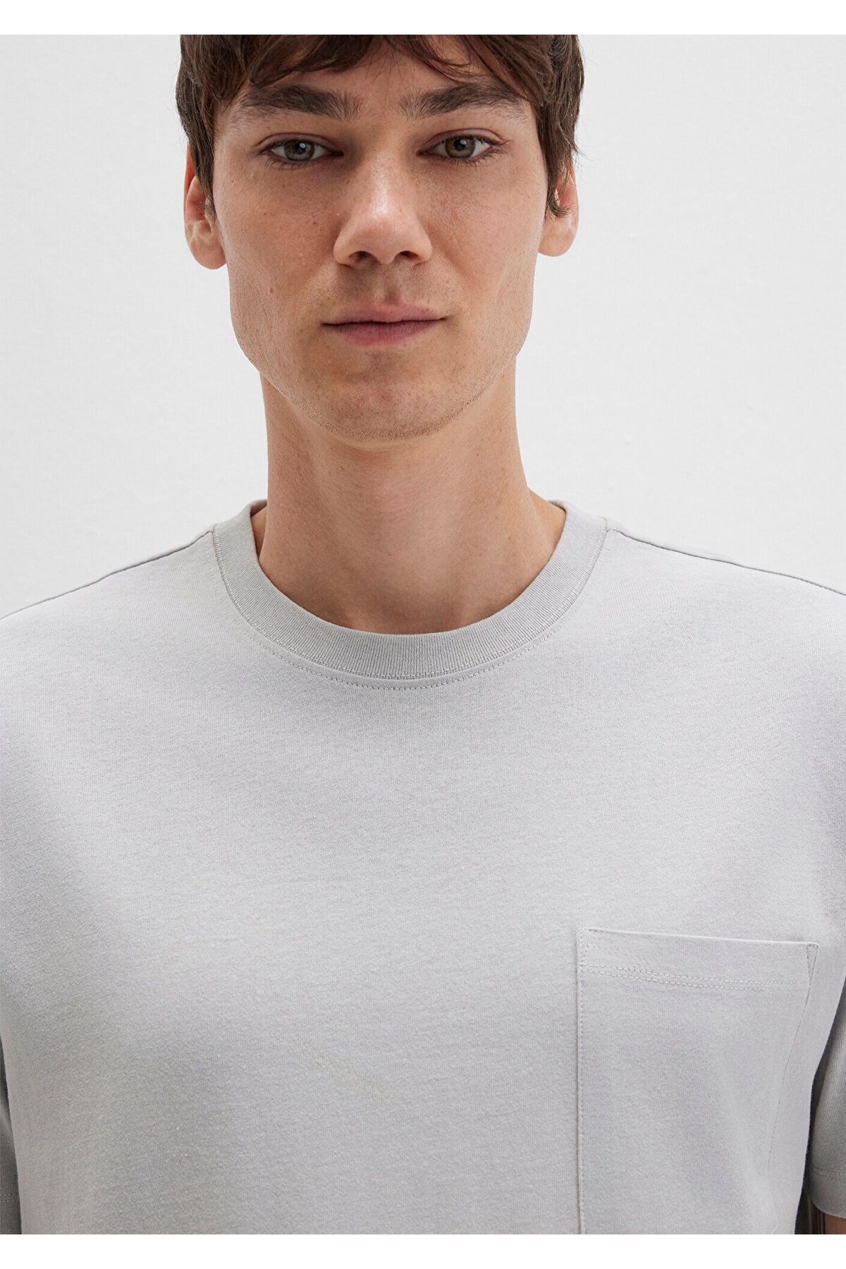 Mavi-Pocket Detailed Gray T-Shirt Loose Fit / Loose Relaxed Cut 066248-70075 6