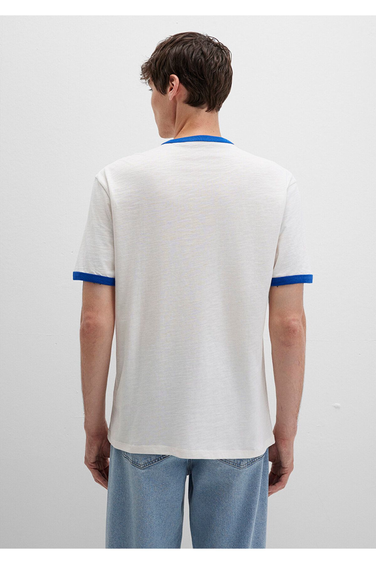 Mavi-White T-Shirt with Piping Detail Loose Fit / Loose Relaxed Fit 0612954-70057 5
