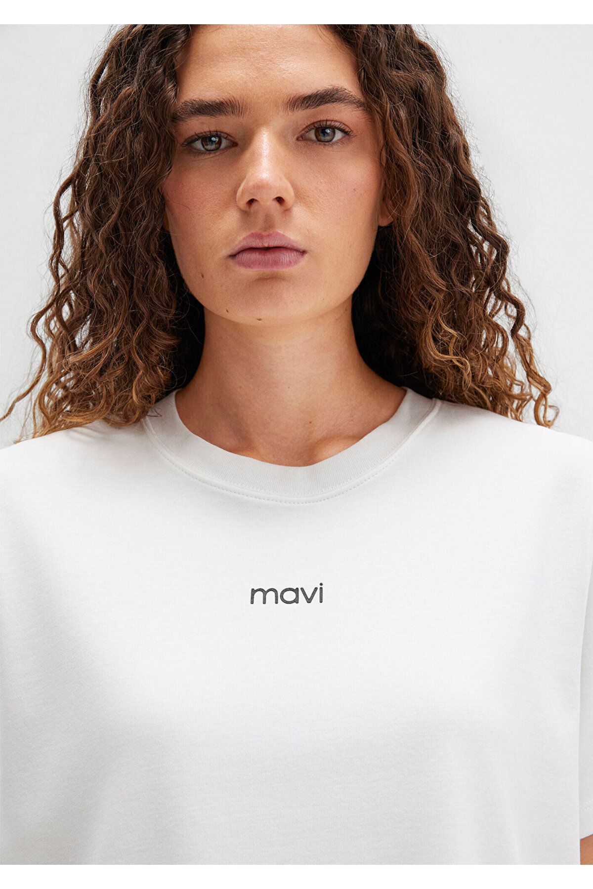 Mavi-Tricou alb cu imprimeu cu logo Loose Fit / Loose Relaxed Fit 1612829 -80194 7